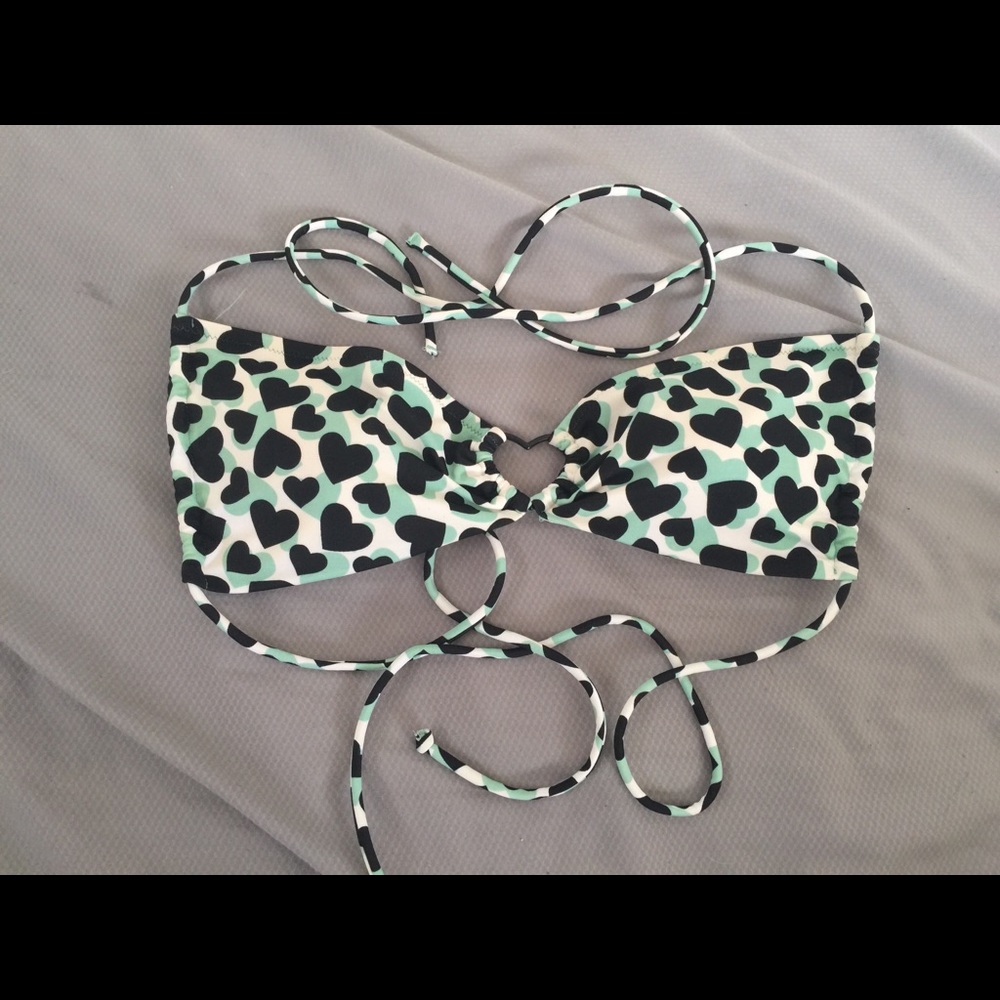 Victorias Secret Heart Print & Detail Bikini Top